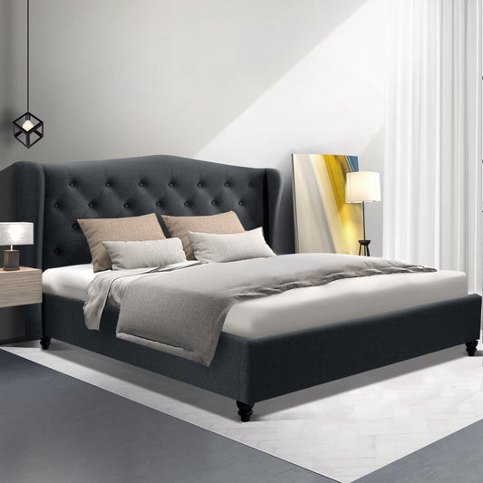 PIER Bed Frame Queen Size Charcoal