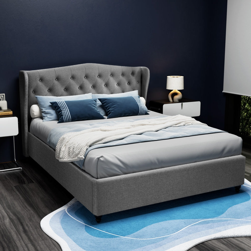 PIER Bed Frame Queen Size Grey