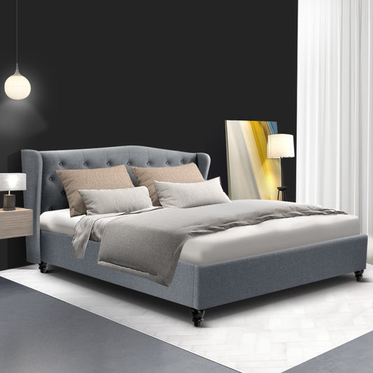 PIER Bed Frame Queen Size Grey