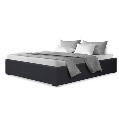 TOKI Bed Frame Double Size Gas Lift Base Charcoal