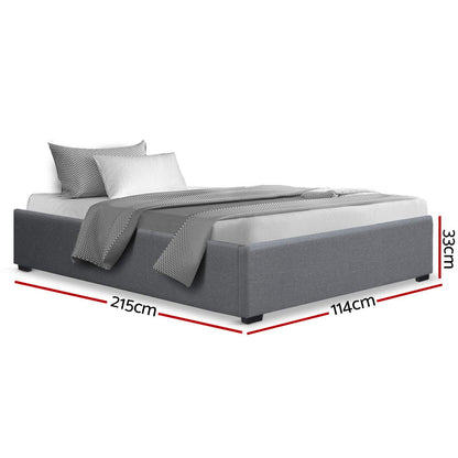 TOKI Bed Frame King Single Size Gas Lift Base Grey