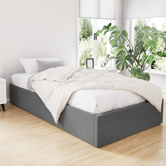 TOKI Bed Frame King Single Size Gas Lift Base Grey