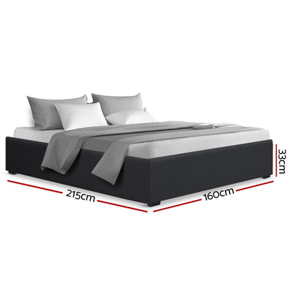 TOKI Bed Frame Queen Size Gas Lift Base Charcoal