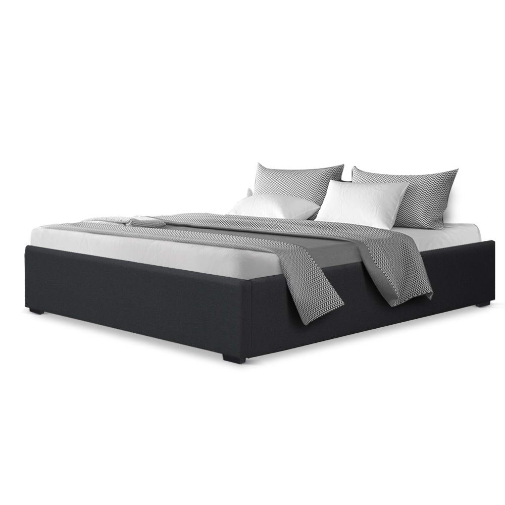 TOKI Bed Frame Queen Size Gas Lift Base Charcoal