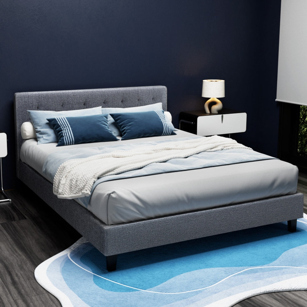VANKE Bed Frame Double Size Grey