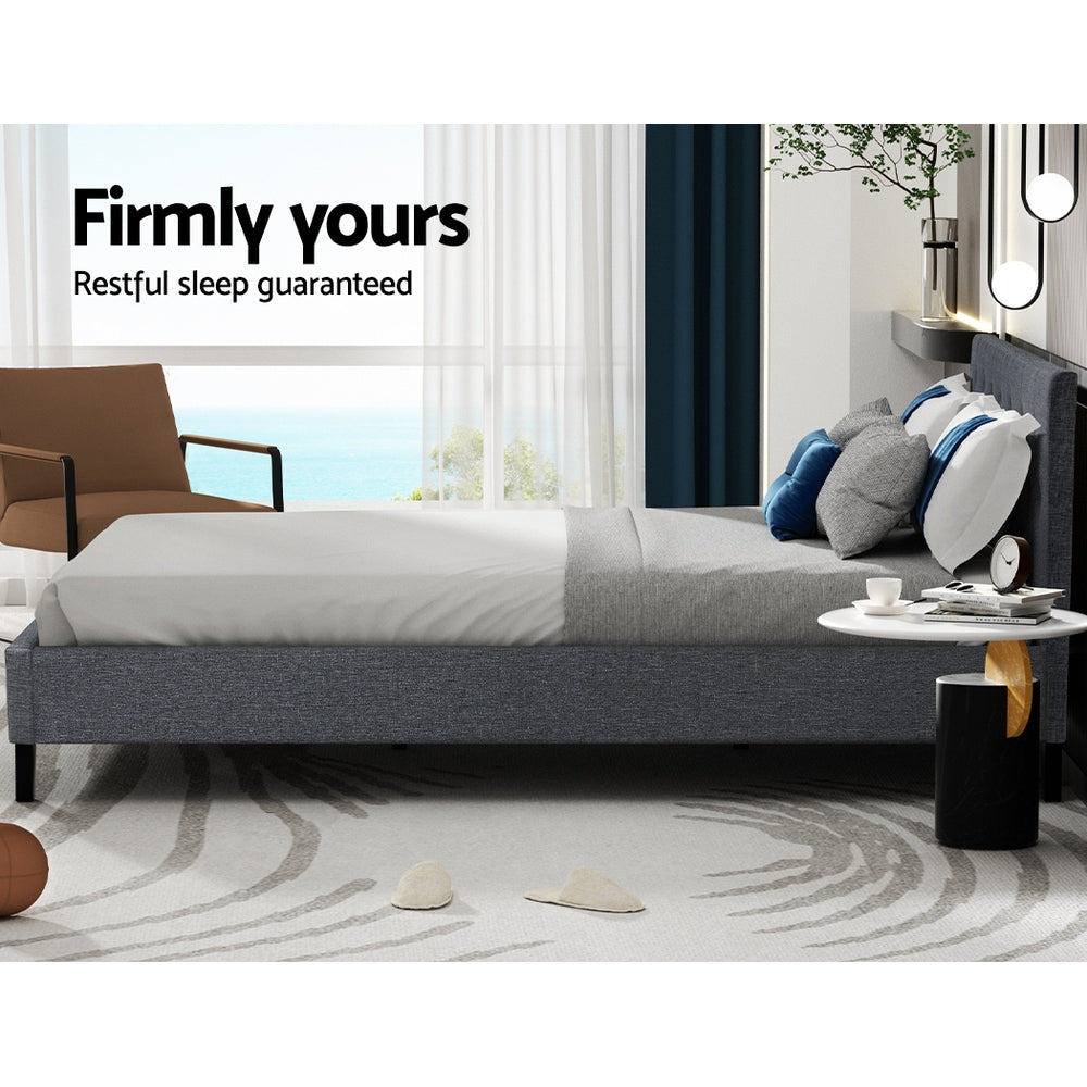 VANKE Bed Frame Queen Size Grey