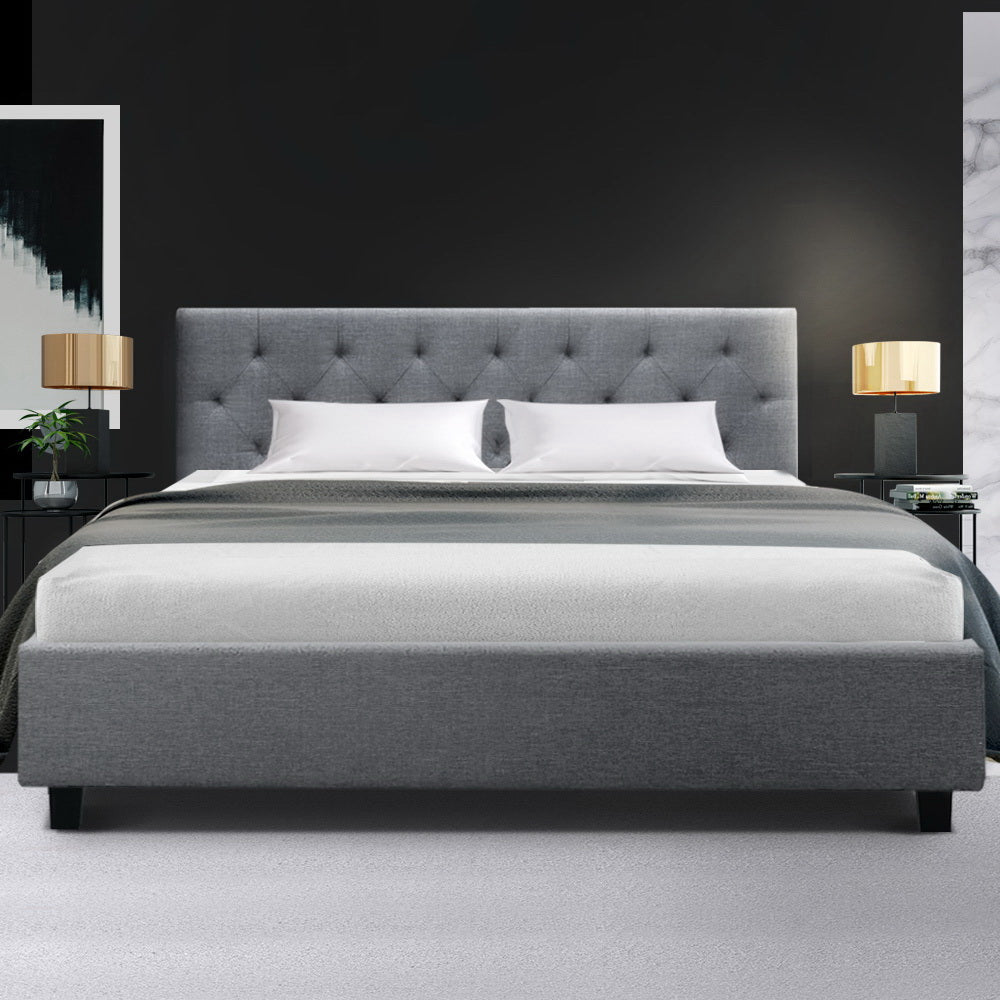 VANKE Bed Frame Queen Size Grey