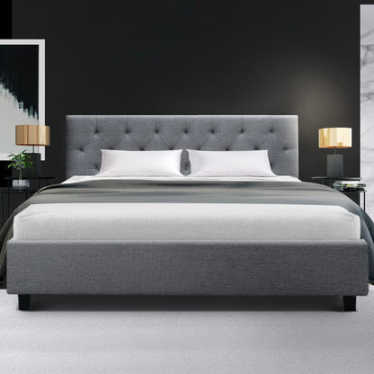 VANKE Bed Frame Queen Size Grey