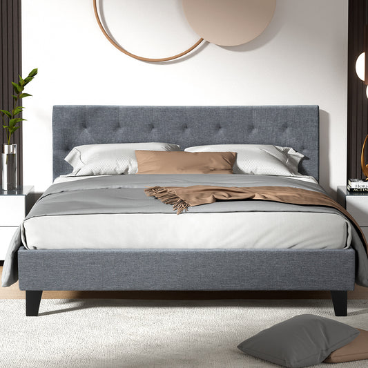 VANKE Bed Frame Queen Size Grey