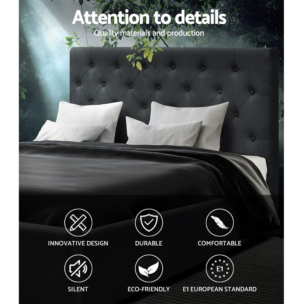 VILA Bed Frame Double Size Gas Lift Charcoal