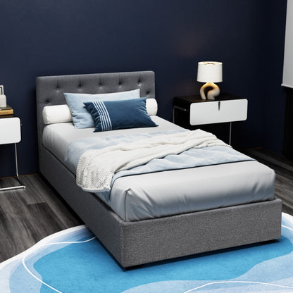 VILA Bed Frame King Single Size Gas Lift Grey