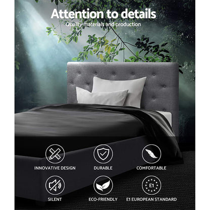 VILA Bed Frame King Single Size Gas Lift Grey
