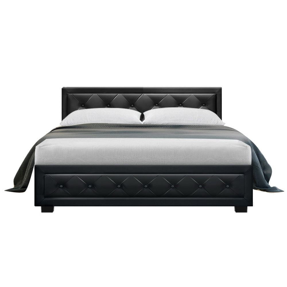 TIYO Bed Frame Double Size Gas Lift Black