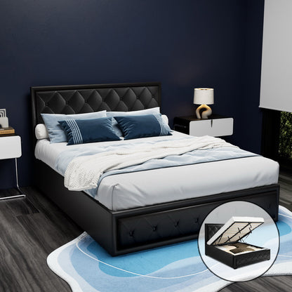TIYO Bed Frame Queen Size Gas Lift Black