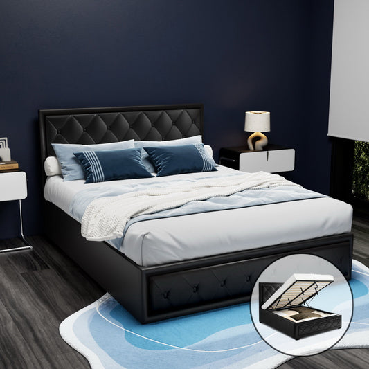 TIYO Bed Frame Queen Size Gas Lift Black