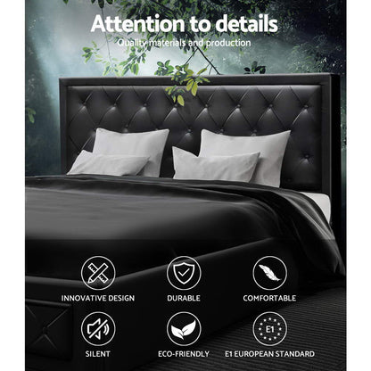 TIYO Bed Frame King Size Gas Lift Black