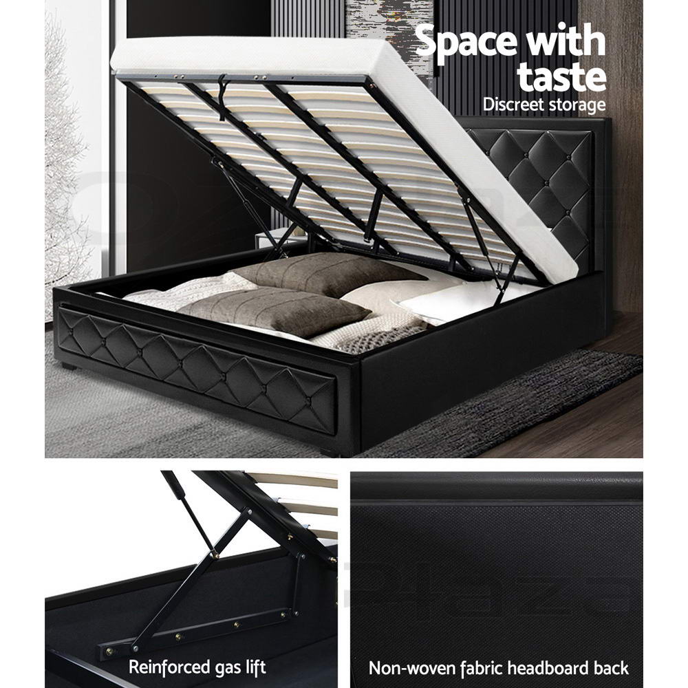 TIYO Bed Frame King Size Gas Lift Black