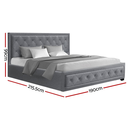 TIYO Bed Frame King Size Gas Lift Grey