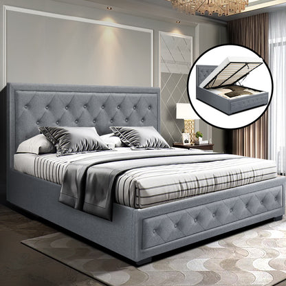 TIYO Bed Frame King Size Gas Lift Grey