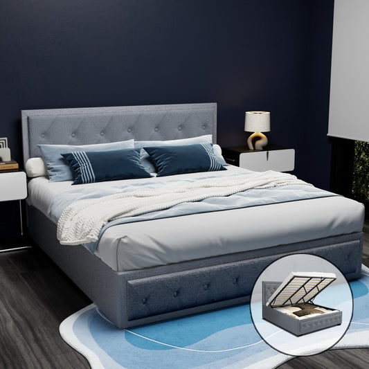 TIYO Bed Frame King Size Gas Lift Grey