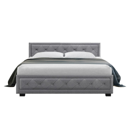 TIYO Bed Frame Queen Size Gas Lift Grey