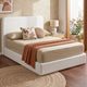 Double Bed Frame Boucle Fabric Vacuum Compressed Beds Removable Washable Cover
