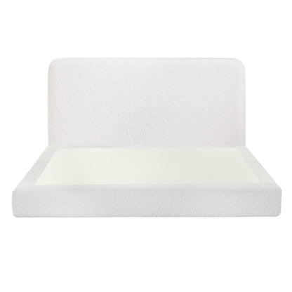 Artiss Double Bed Frame Boucle Fabric Vacuum Compressed Beds Removable Washable Cover