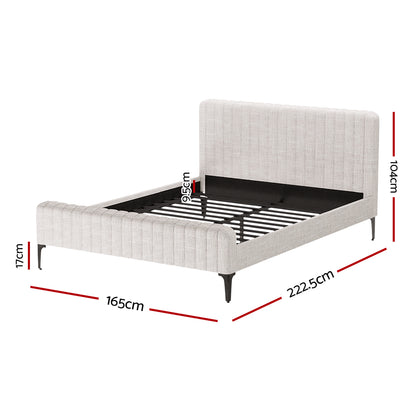 AMMY Bed Frame Queen Size Beige