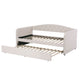 King Single Daybed Velvet Trundle Bed Frame Tufted Guest Bed