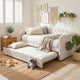 Single Daybed Velvet Trundle Bed Frame Tufted Guest Bed