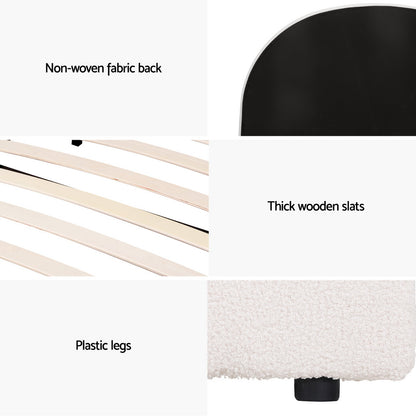 Bed Frame Gas Lift Strorage Beds Base Platform Boucle Fabric King Single ELLA