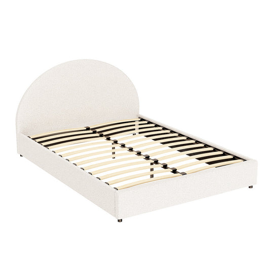 Bed Frame Gas Lift Strorage Beds Base Platform Boucle Fabric Queen ELLA