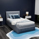 Grey Bed Frame King Single Size Gas Lift Storage Mattress Base Wooden