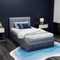 Grey Bed Frame King Single Size Gas Lift Storage Mattress Base Wooden