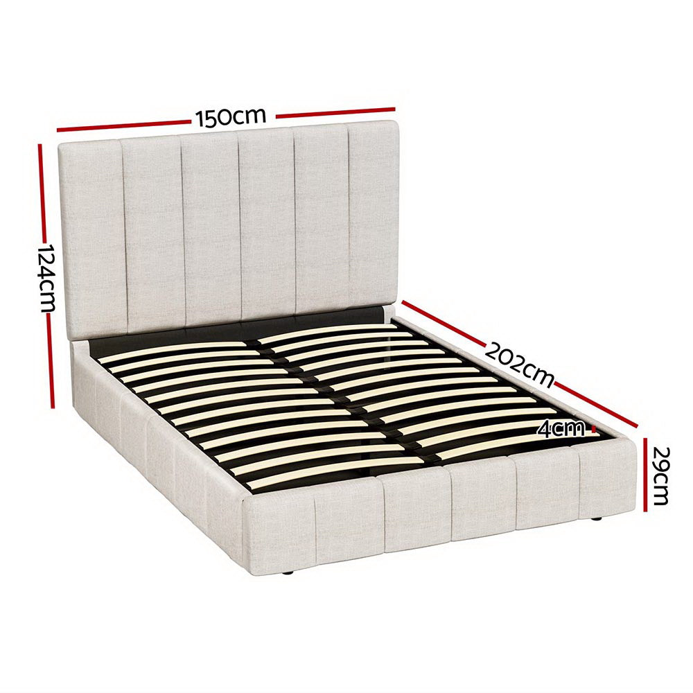 TETTE Bed Frame Double Size Beige