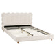 Queen Bed Frame Cloud Headboard Boucle Fabric Mattress Platform Base White