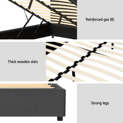 FION Bed Frame Double Size Velvet Grey