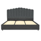 FION Bed Frame King Size Velvet Grey