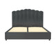 FION Bed Frame Queen Size Velvet Grey