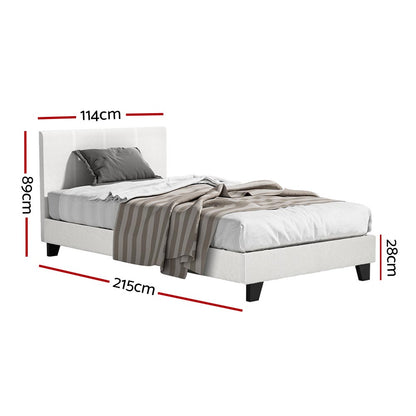 NEO Bed Frame King Single Size Boucle