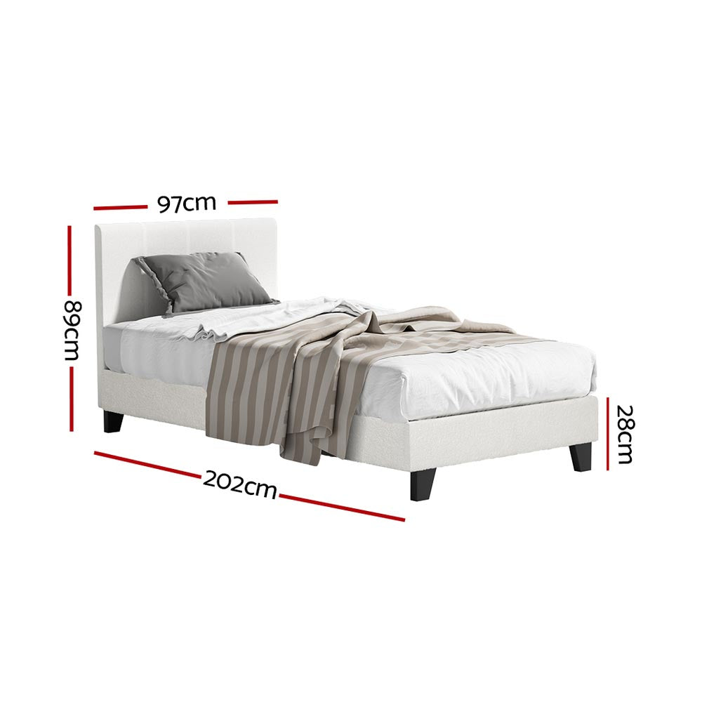 NEO Bed Frame Single Size Boucle