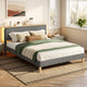 Queen Bed Frame Upholstered Adjustable Headboard Mood Lighting Heavy Duty Grey Velvet