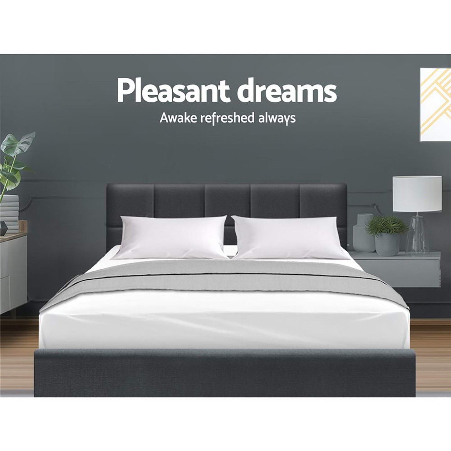 TINO Bed Frame Double Size Charcoal