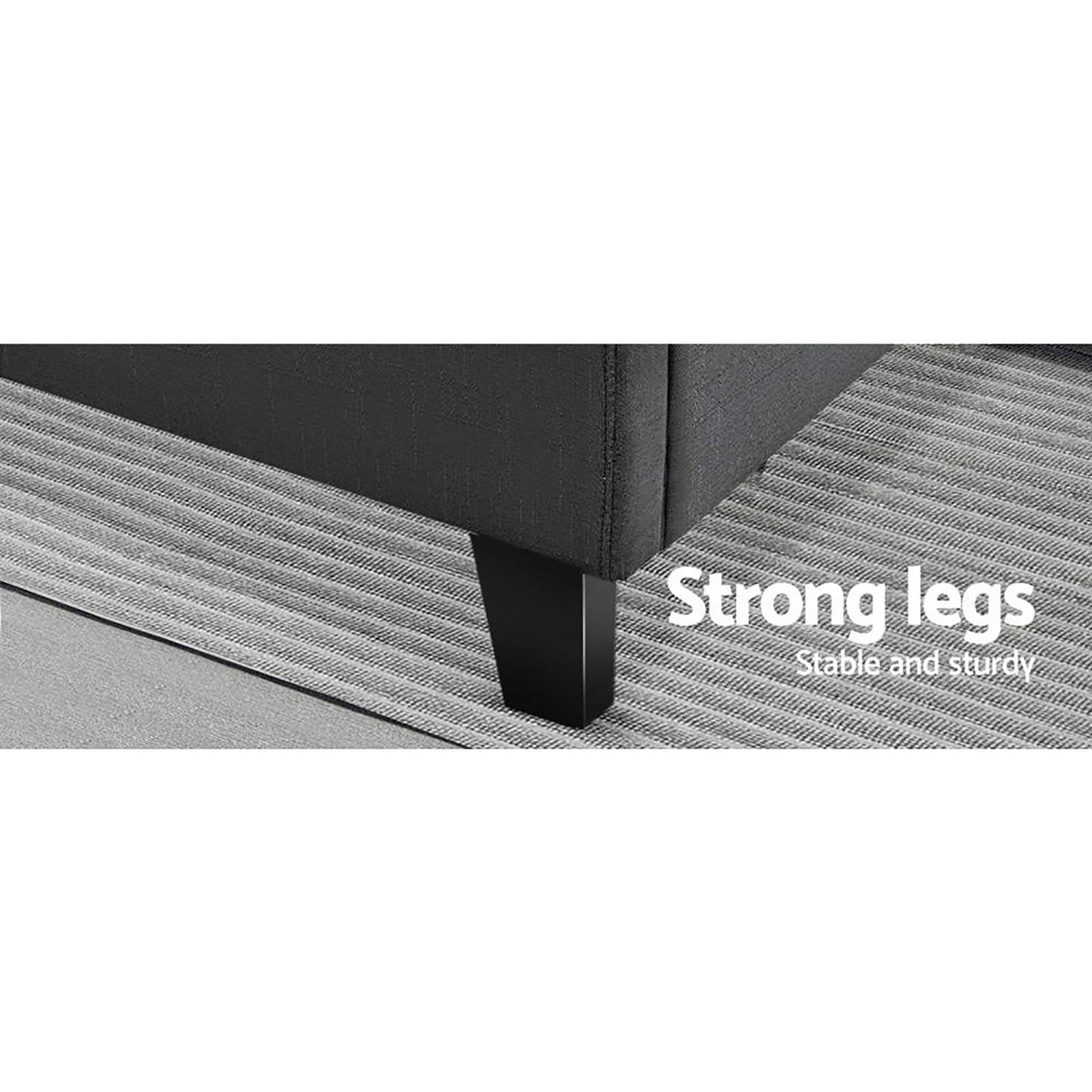 TINO Bed Frame Double Size Charcoal