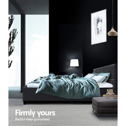 TINO Bed Frame Queen Size Charcoal