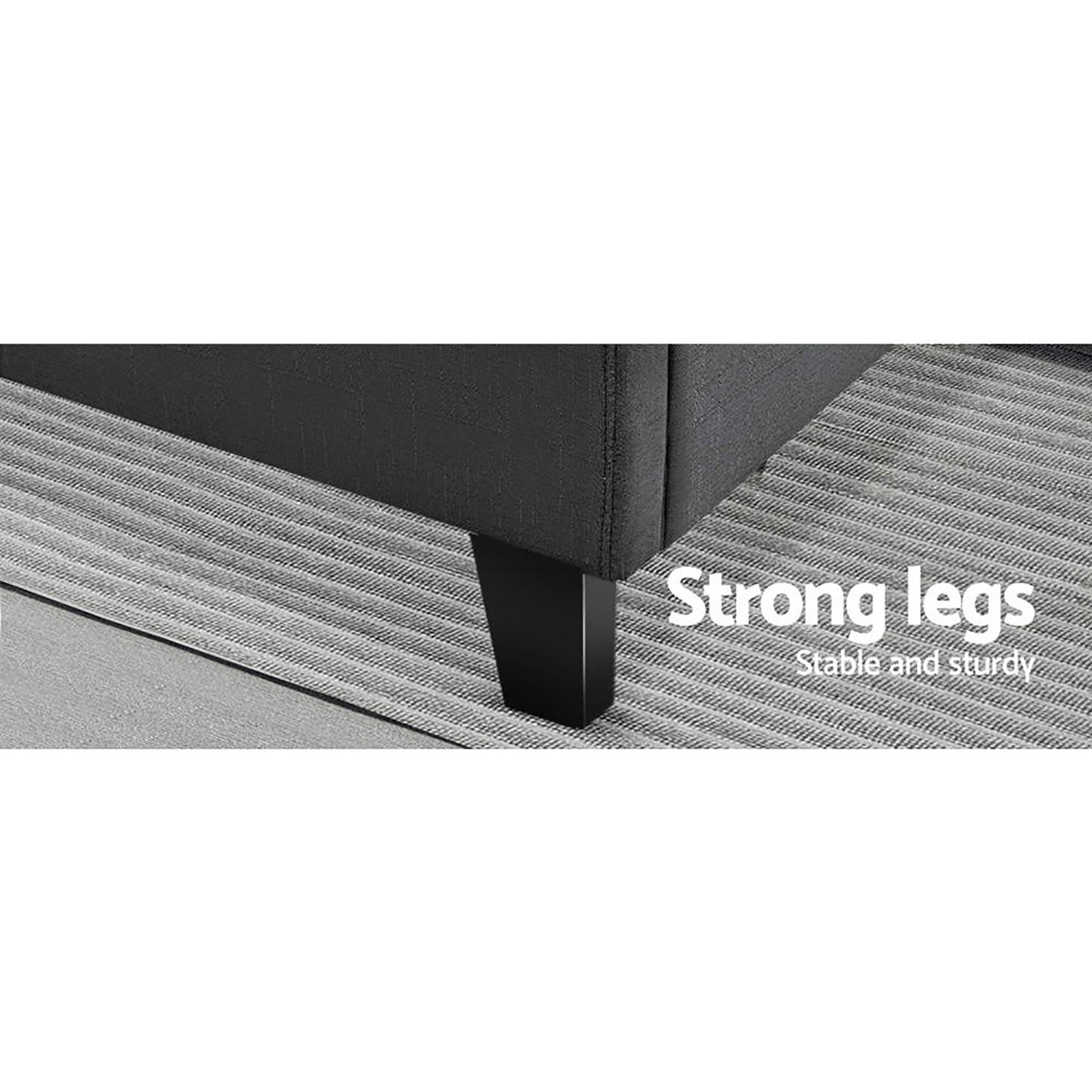 TINO Bed Frame Queen Size Charcoal