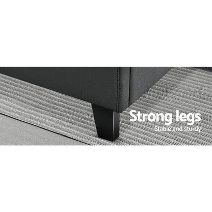 TINO Bed Frame Queen Size Charcoal
