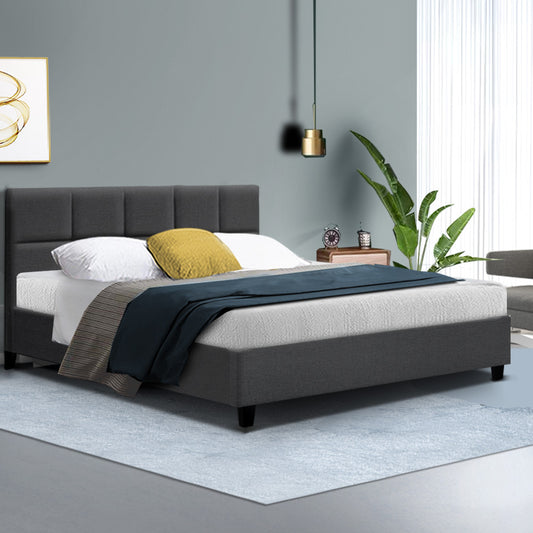TINO Bed Frame Queen Size Charcoal