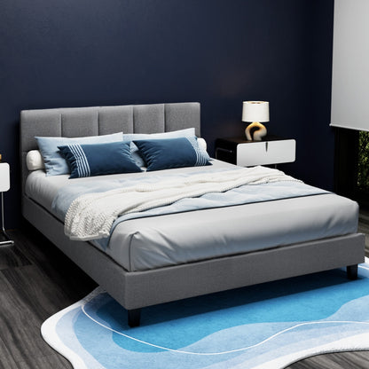 TINO Bed Frame Queen Size Grey
