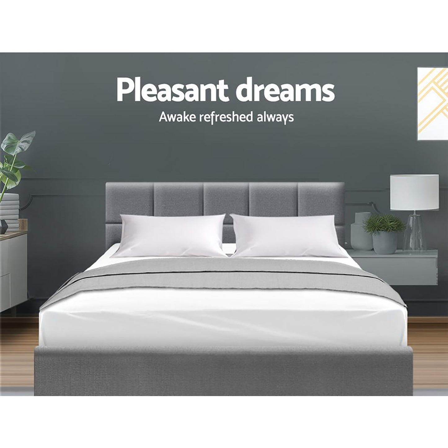 TINO Bed Frame Queen Size Grey